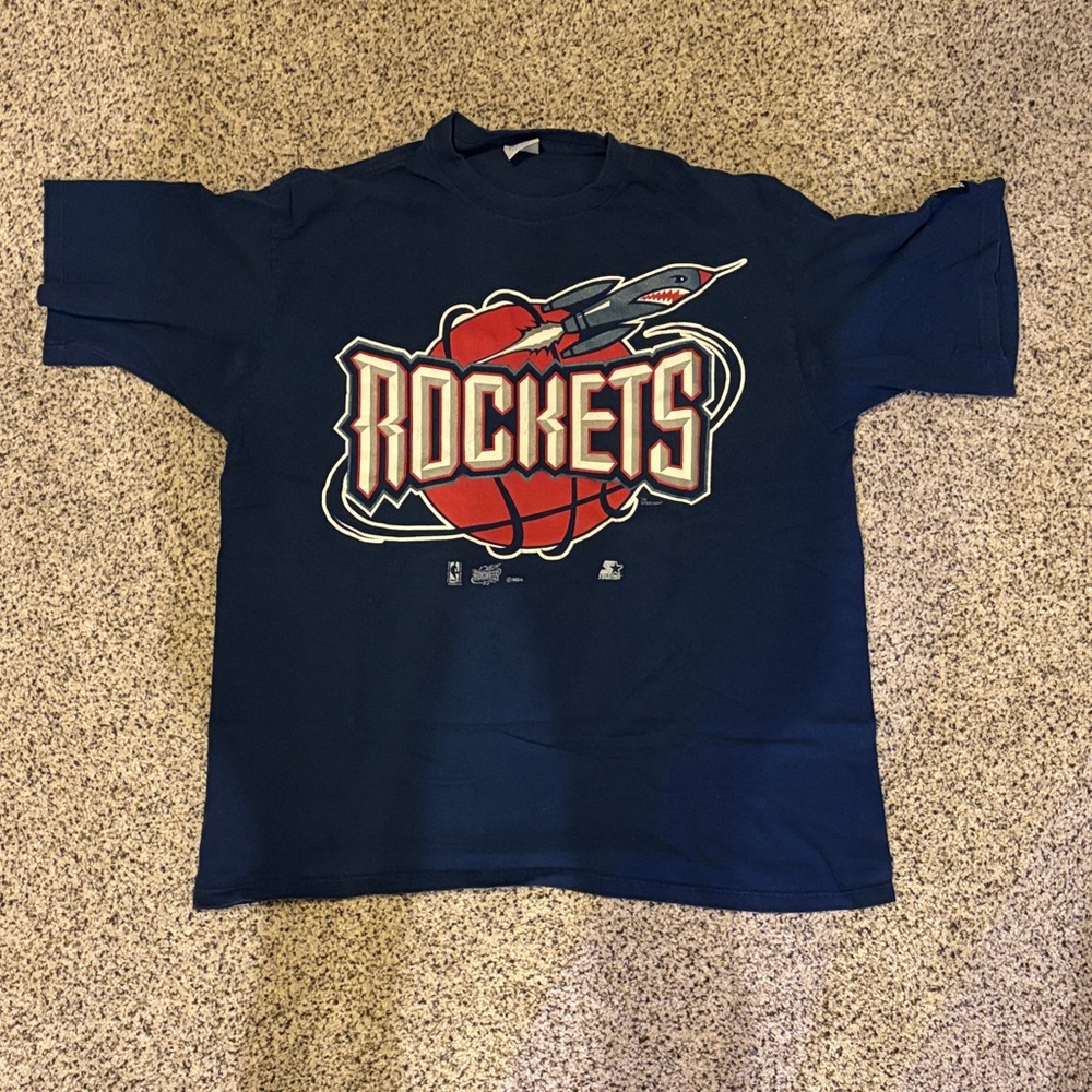 Vintage Starter Houston Rockets T-Shirt - Navy